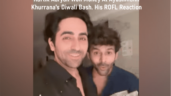 Kartik Aaryan Won Money At Ayushmann Khurrana's Diwali Bash. His ROFL Reaction