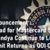 BCCI Announcement India Squad for Mastercard Series, Hardik Pandya Rohit Sharma