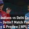 Mumbai Indians vs Delhi Capitals Match Prediction for Today Women's Premier League