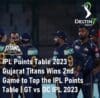 IPL Points Table 2023 Gujarat Titans Wins 2nd Game GT vs DC IPL 2023