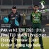 PAK vs NZ T20I 2023 PAK vs NZ Prediction Today Best Cricket Betting App India