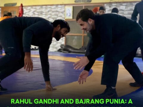 Rahul Gandhi and Bajrang Punia