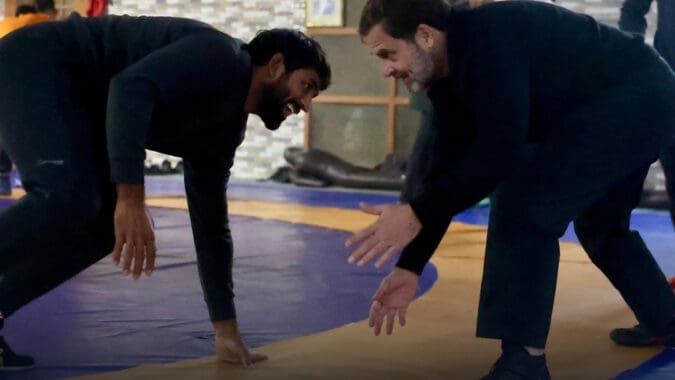 Rahul Gandhi and Bajrang Punia